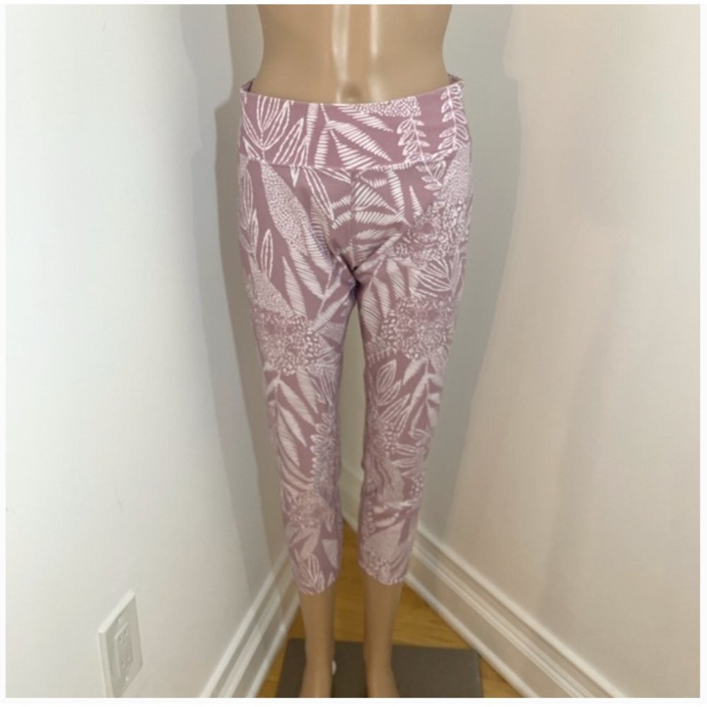 New Calvin Klein Cropped Leggings Palm Print Size XL